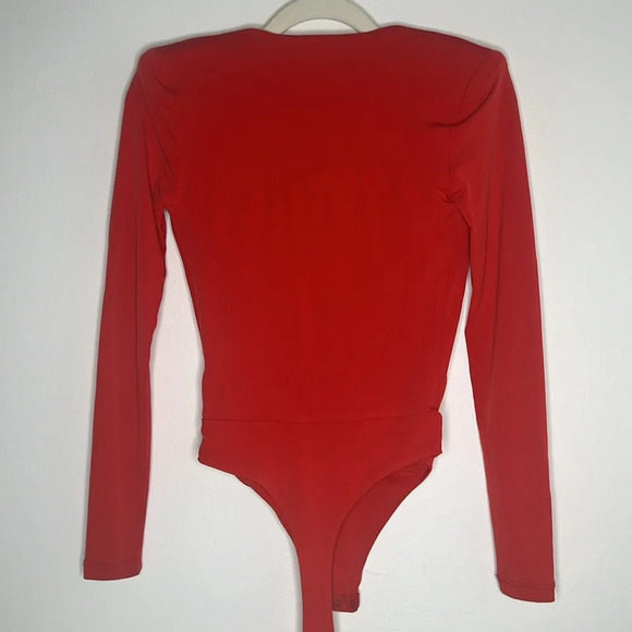 Nookie Dasha Deep Plunge Bodysuit in Fiery Red Size XS - Picture 9 of 9